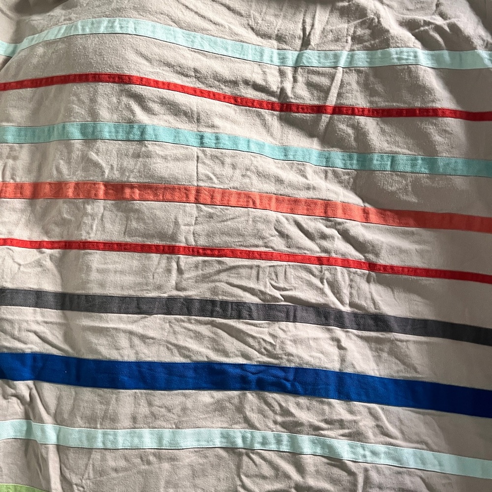 Land of nod striped duvet cover- TWIN